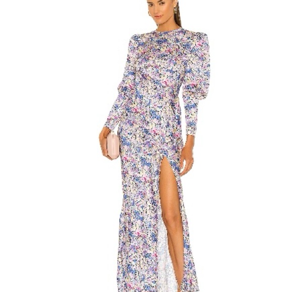Elliatt Mackenzie Maxi, Floral Long Sleeve Maxi Dress, Open Back